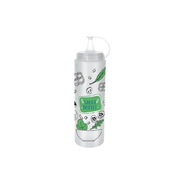 Bouteille à sauce décorative 400 ml avec bec verseur et bouchon relié – Image 2