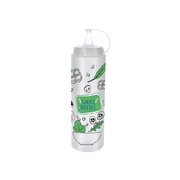 Bouteille à sauce décorative 700 ml avec bec verseur et bouchon relié – Image 2
