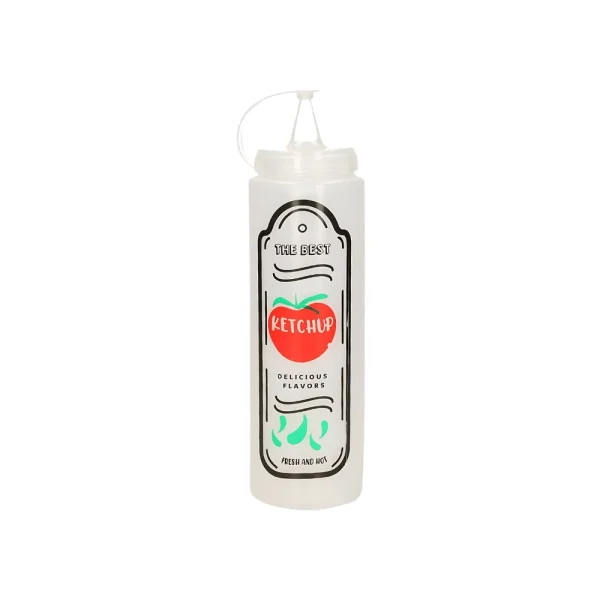 Bouteille à sauce décorative 700 ml avec bec verseur et bouchon relié – Image 3