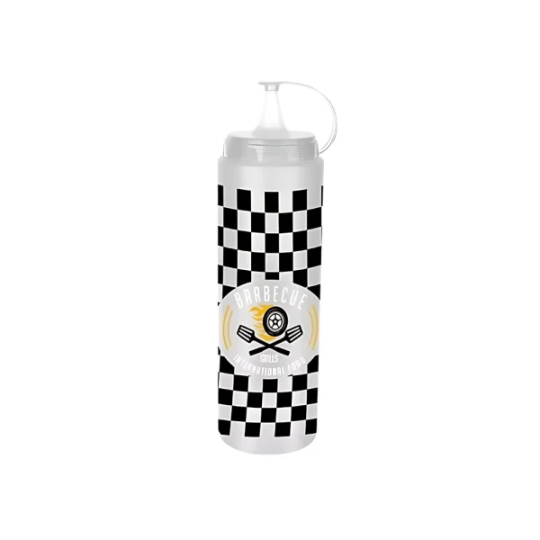 Bouteille à sauce décorative 700 ml avec bec verseur et bouchon relié – Image 4