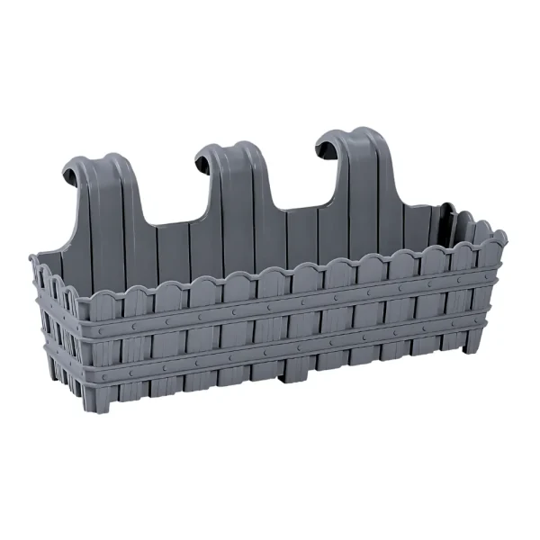 Bac à fleurs à accrocher effet bois 65 cm – Image 4
