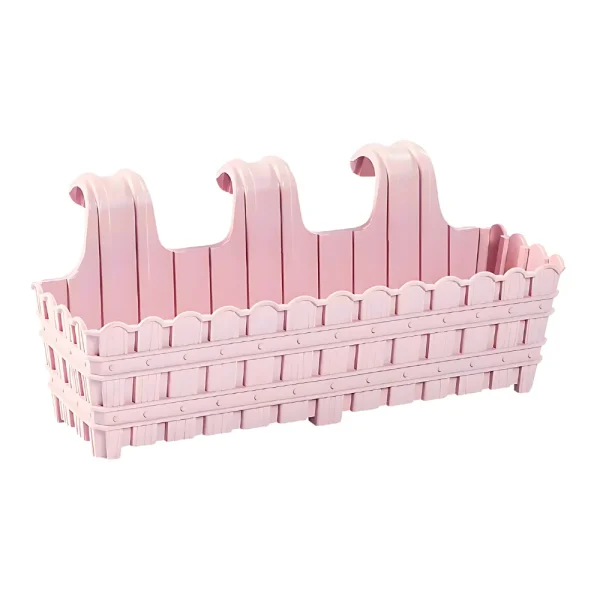 Bac à fleurs à accrocher effet bois 65 cm – Image 3