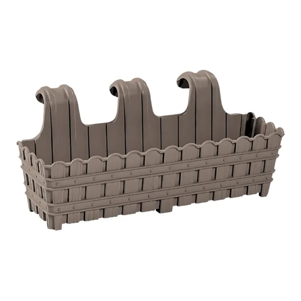 Bac à fleurs à accrocher effet bois 65 cm – Image 6