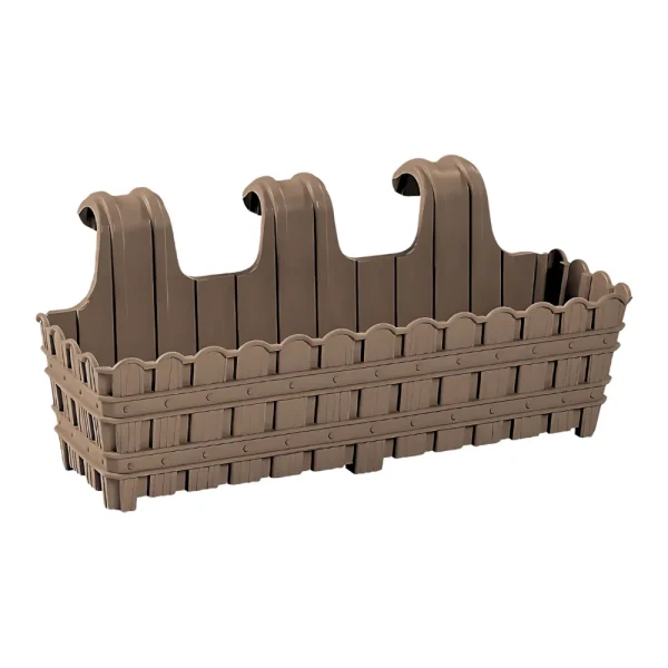 Bac à fleurs à accrocher effet bois 65 cm – Image 7