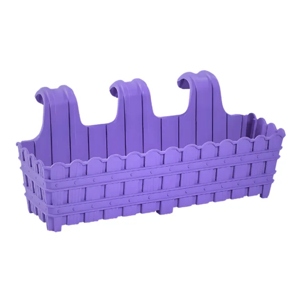 Bac à fleurs à accrocher effet bois 65 cm – Image 2