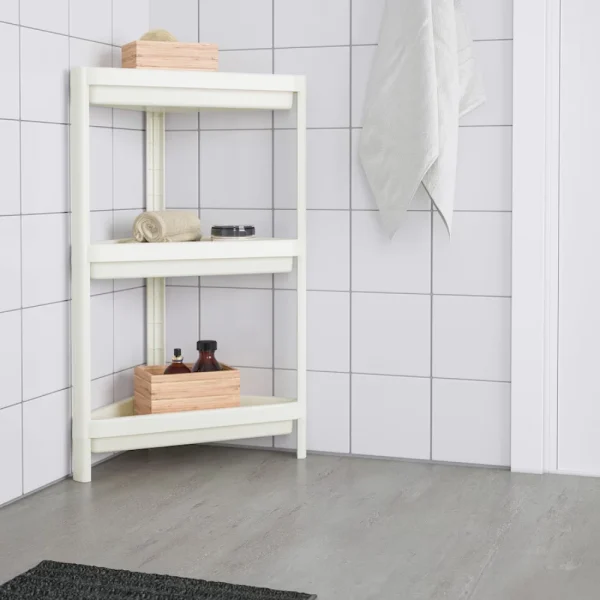 Étagère de rangement d’angle 3 niveaux modulable plateaux ajourés – Image 3