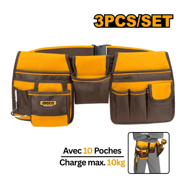 INGCO Ceinture à outils à 10 poches