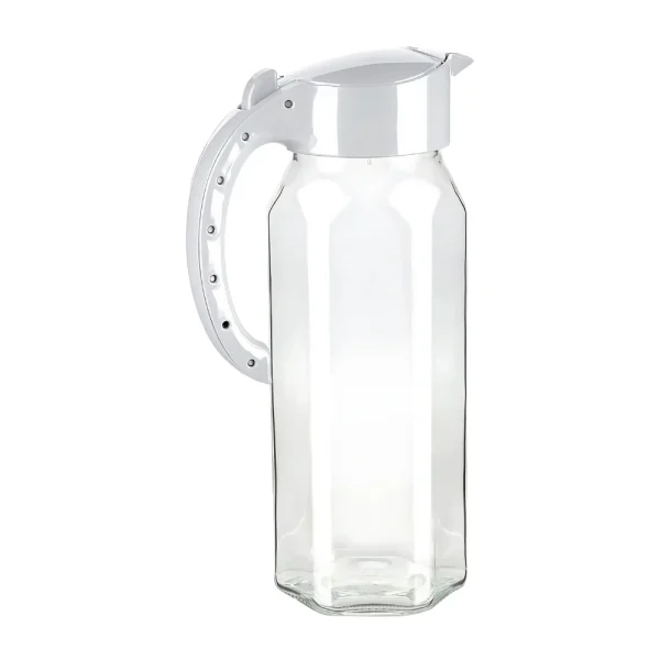 Carafe hexagonale 1.5L avec couvercle et bec verseur poignée arrondie – Image 3