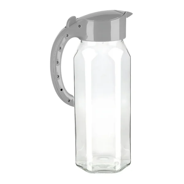 Carafe hexagonale 1.5L avec couvercle et bec verseur poignée arrondie – Image 2