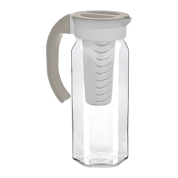 Carafe hexagonale bicolore avec infuseur 1.5L couvercle et bec verseur poignée arrondie – Image 3