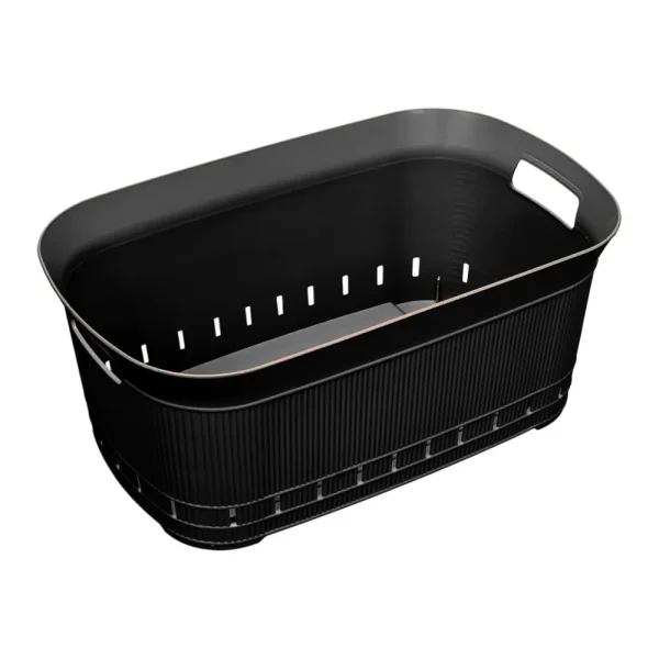Panier à linge noir 40L