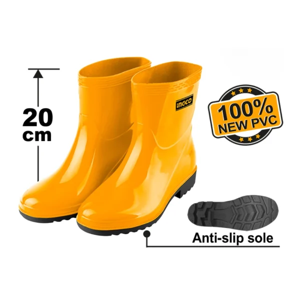 INGCO Bottes PVC jaune 20 cm