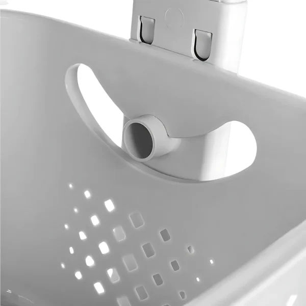 TP-748.06 Étagère de rangement à roulettes 3 niveaux paniers pivotants gris clair (2)