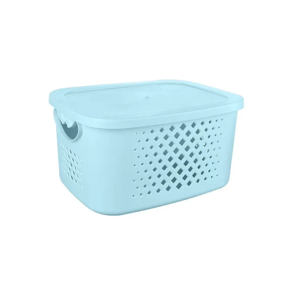 Boîte de rangement ajourée avec couvercle 11.2L