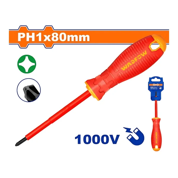 WADFOW Tournevis isolé philipps 1000V ph1 x 80mm