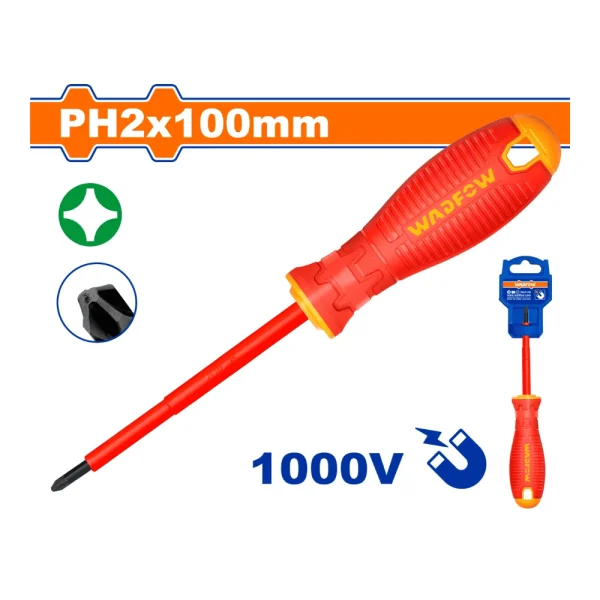 WADFOW Tournevis isolé philipps 1000V ph2 x 100mm