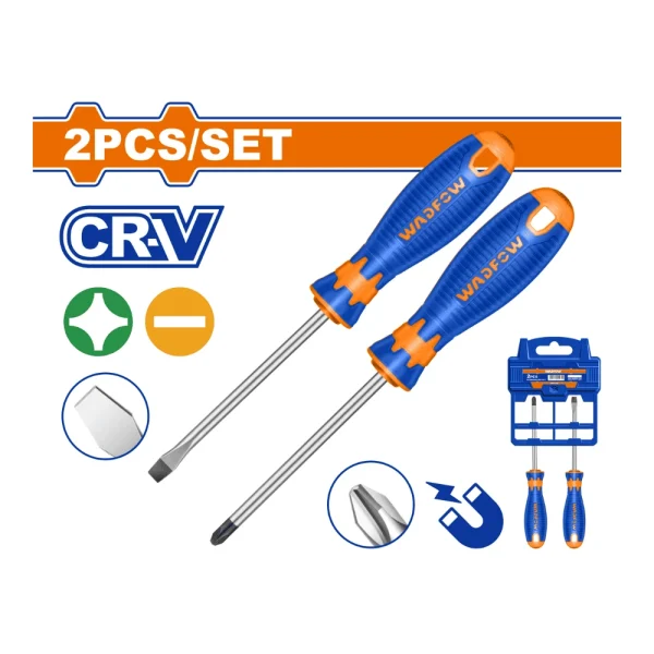 WADFOW Jeu de 2 tournevis Ph2x10 mm et SL6 5x100 mm