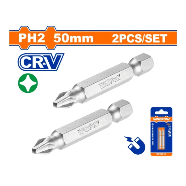 WADFOW Ensemble de 2 Embouts de vissage aimanté 50mm (Ph2)