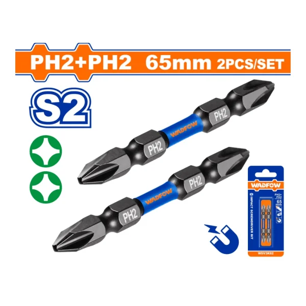 WADFOW Ensemble de 2 embouts de vissage 65 mm à percussion