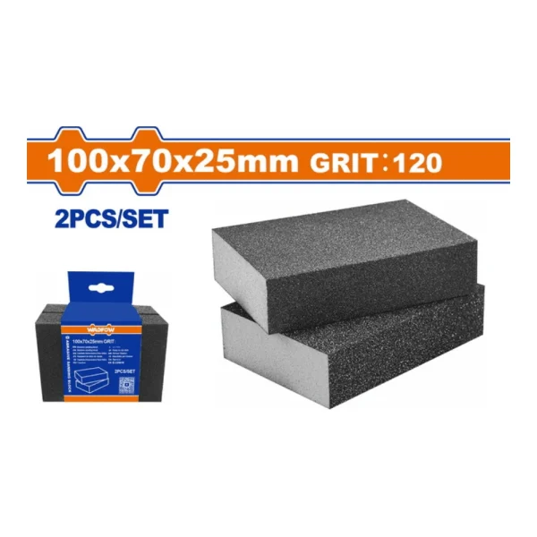 WADFOW Bloc de ponçage abrasif  100x70x25mm P120