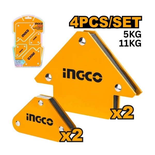 INGCO Jeu de 4 supports magnétique de soudage