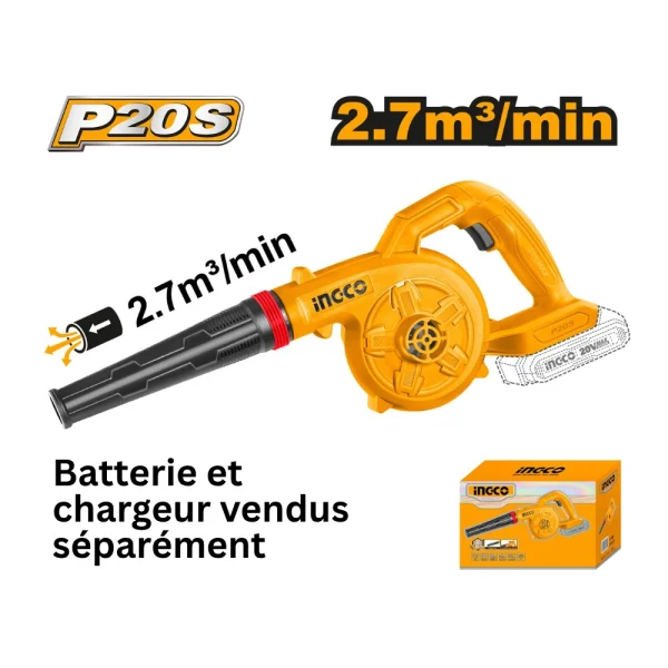 INGCO Souffleur sans fil  20V (2.7m3/min)