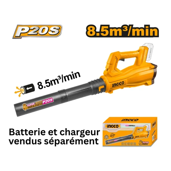 INGCO Souffleur sans fil 20V (8,5m3/min)