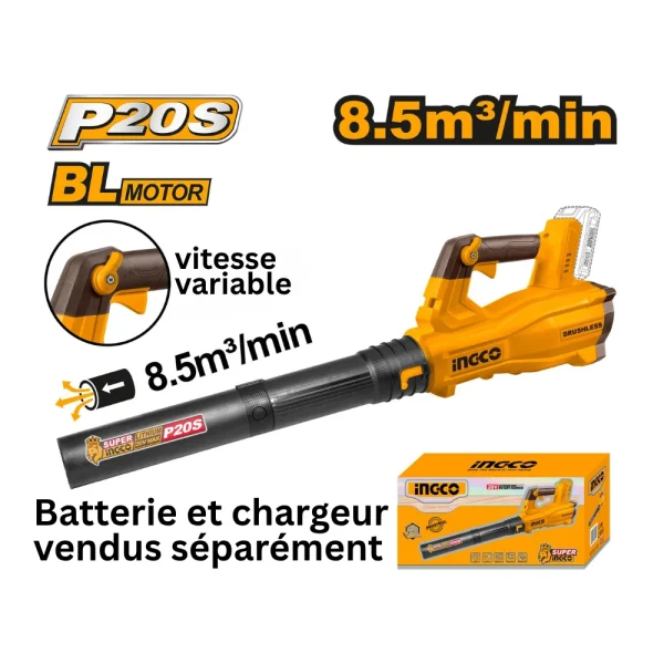 INGCO Souffleur sans fil 20V (8,5mm3 )