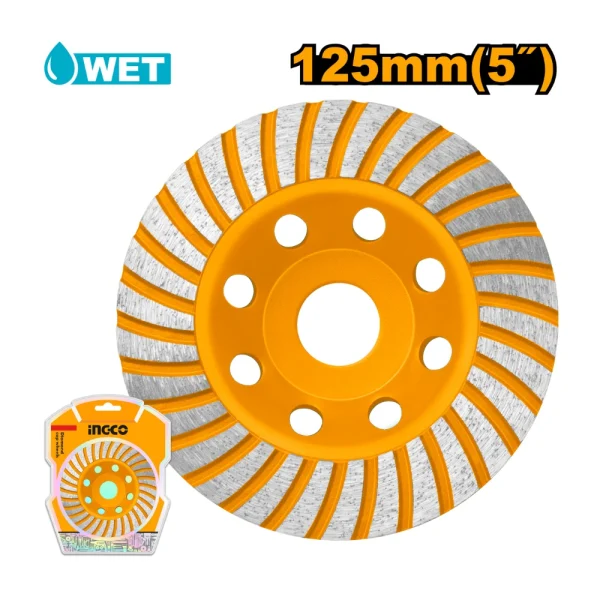 INGCO Disque à meuler diamant boisseau turbo 125 x 22.2mm