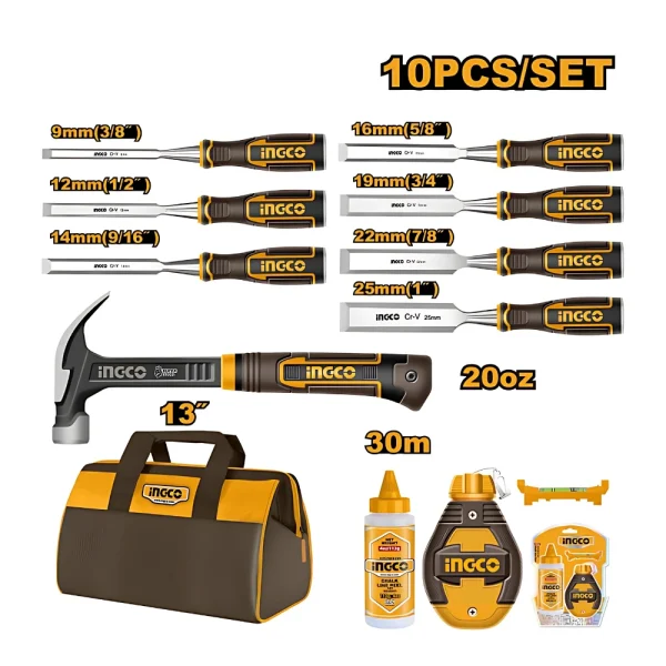INGCO Combos de 10 outils pour travailler du bois