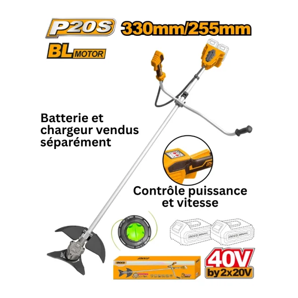 INGCO Débroussailleusesans fil 40V