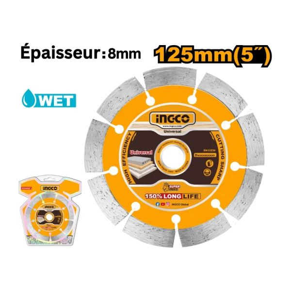 Disque à tronçonner diamant 125  x  5  x  22.2mm
