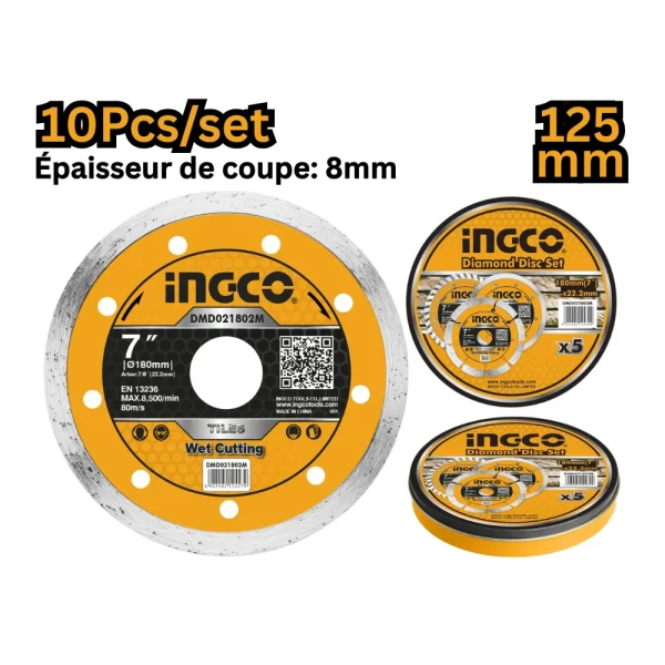 Disque à tronçonner diamant 180(7")  x  22.2 x 5mm