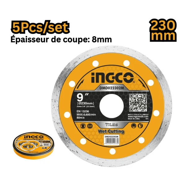 INGCO Disque à tronçonner diamant 230  x  5  x  22.2mm