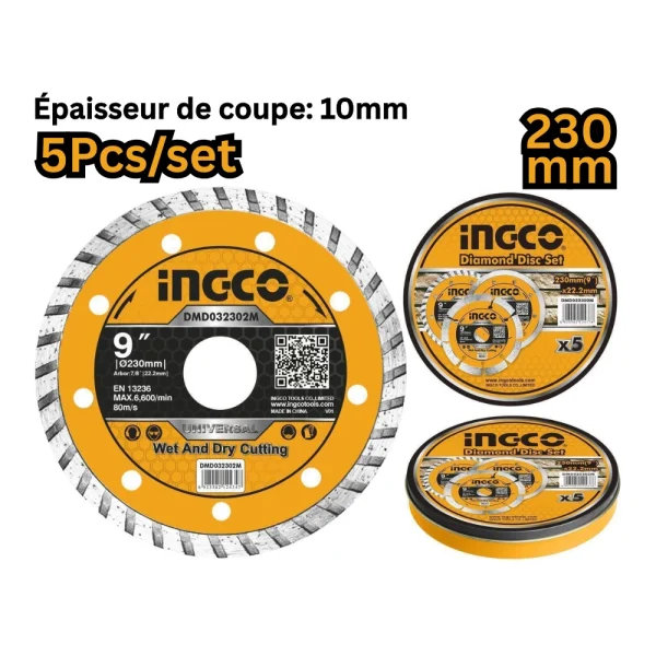 INGCO Disque à tronconner diamant 230  x  7.5  x  22.2mm