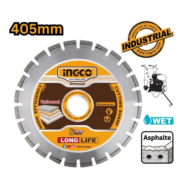 INGCO Disque à tronçonner diamant 405  x  25.4  x  10mm pour scie à sol