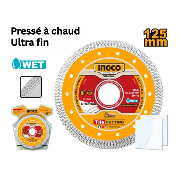 INGCO Disque diamant ultra-fin jante en maille 125(5") x 22.2mm