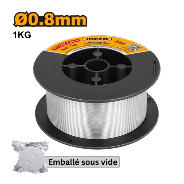 INGCO Bobine de fil fourré MIG (1 kg / 0.8 mm) pour soudage MAG/MIG