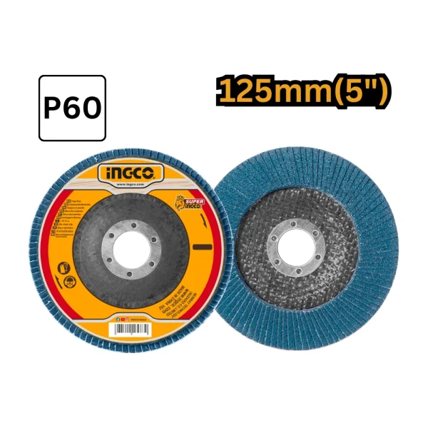 INGCO Disque à lamelle en fibre taille 125mmx22mm(P60)