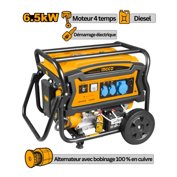 INGCO Groupe électrogène essence 6.5kW 8kVA