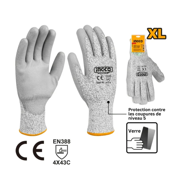 INGCO Gants anti-coupures XL