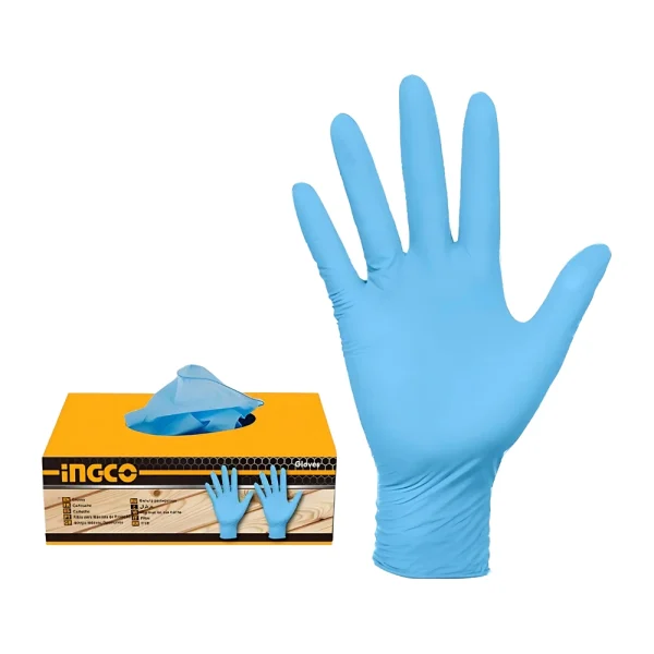 INGCO Paquet de 100 gants jetable en nitrile Taille L