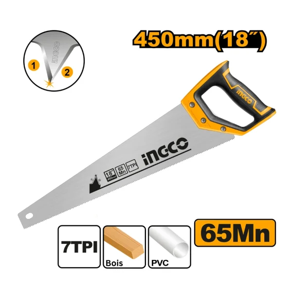 INGCO Scie à bois 18" 450mm