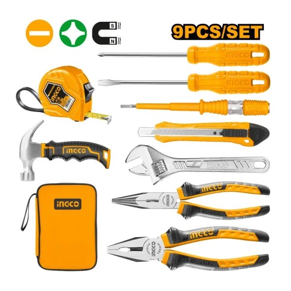 INGCO Pack d'outils à main 9 pcs