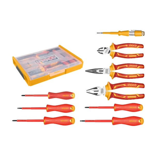 INGCO Ensemble de 9 outils isolés 1000 V (pinces & testeurs) pour électricien