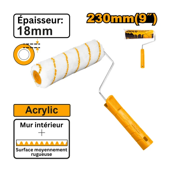 INGCO Rouleau de peinture (paroi exterieure) 230mm (9")
