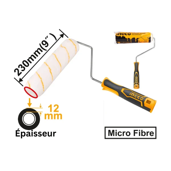 INGCO Rouleau de peinture mico fibre 230mm (9") 12mm