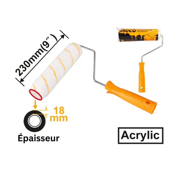INGCO Rouleau de peinture acrylique 230mm (9") 18mm