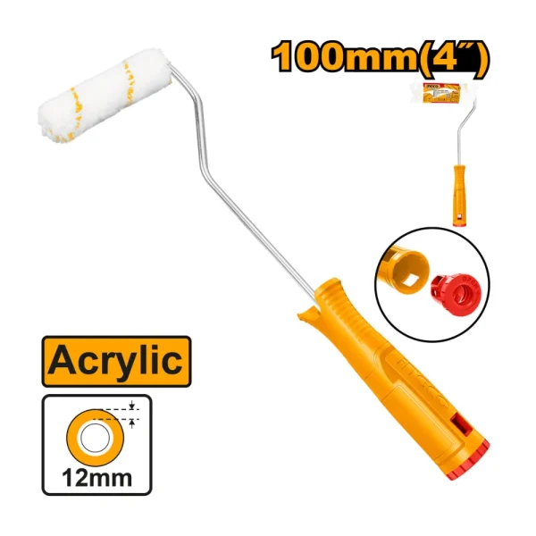 INGCO Rouleau de peinture acrylique mini 100mm (4") 12mm