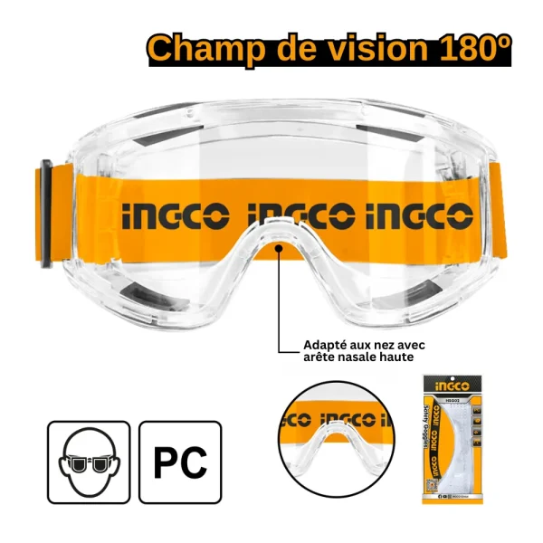 INGCO Lunettes de sécurité transparente